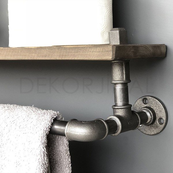 Raft din lemn cu bară din metal Boruraf Adele-image-3