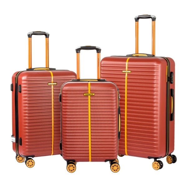 Set 3 valize cu roți Travel World Amazonia, maro