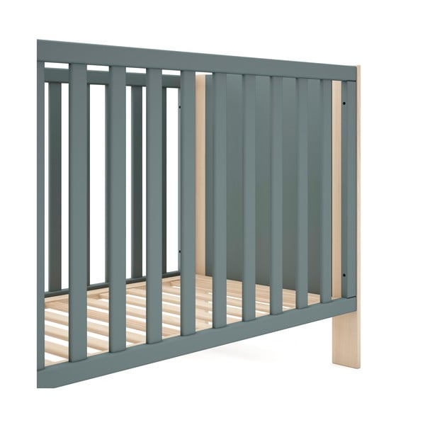 Pătuț în culoare naturală/verde prăfuit 60x120 cm Esteban – Marckeric-image-4