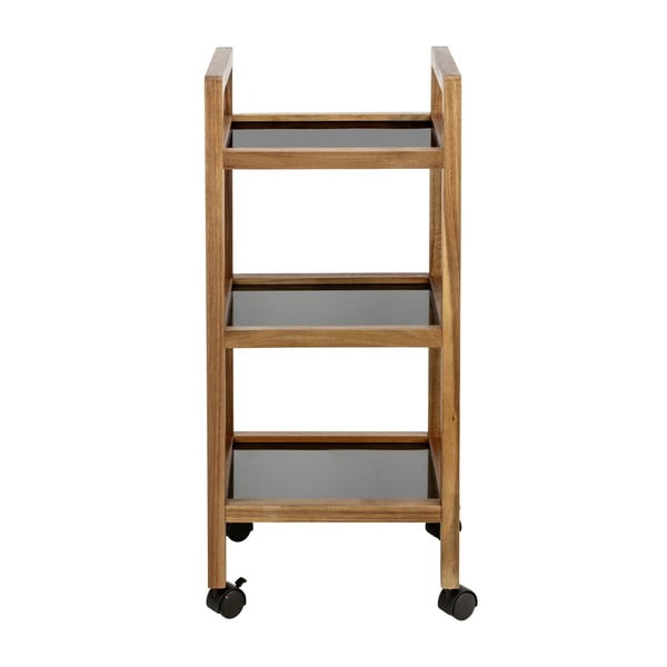 Etajeră de baie neagră/în culoare naturală din lemn de acacia 35x76,5 cm Fondi – Wenko-image-4