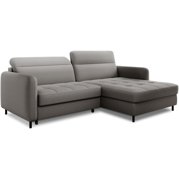 Colțar gri extensibil/cu spațiu de depozitare cu tapițerie din catifea (cu colț pe partea dreaptă/cu șezlong) Gomsi – ELTAP-image-2