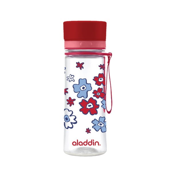 Sticlă de voiaj Aladdin Aveo Bloom, 350 ml, roșu