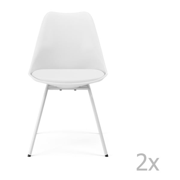 Set 2 scaune de dining Tenzo Gina Triangle, alb