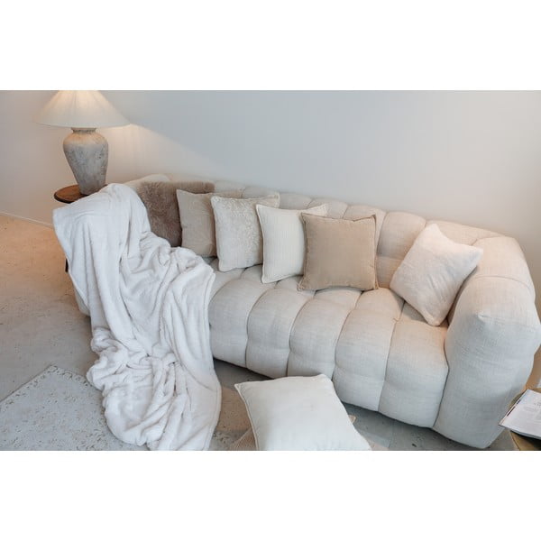Pătură albă/bej din blană artificială 150x200 cm Ruby – Tiseco Home Studio-image-3