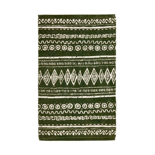 Covor din bumbac Webtappeti Ethnic, 55 x 110 cm, verde-alb