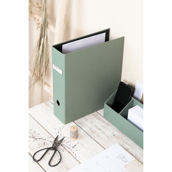 Organizator verde pentru documente din carton Archie Canvas Paper Laminate – Bigso-image-2