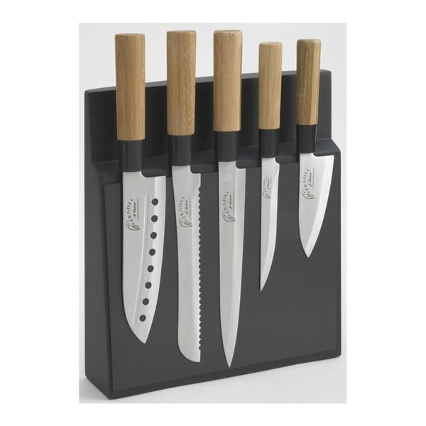 Set 5 cuțite cu suport magnetic Jean Dubost Kyoto