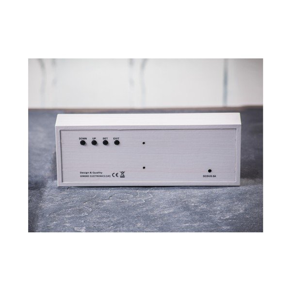 Ceas deșteptător cu LED Gingko Message Click Clock, alb-image-1