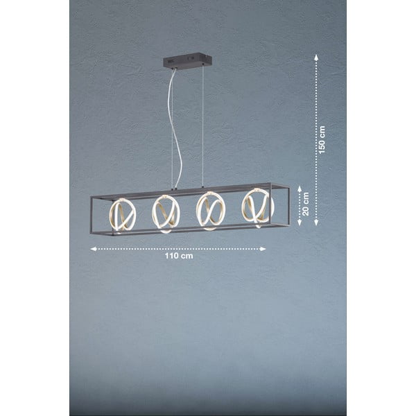 Lustră neagră LED cu intensitate reglabilă Gisi – Fischer & Honsel-image-2