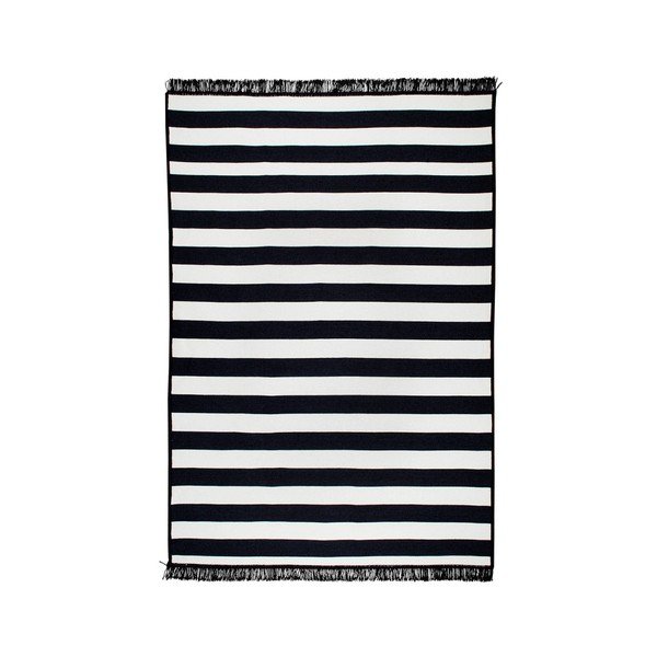 Covor reversibil Cihan Bilisim Tekstil Sentinus, 80 x 150 cm, alb-negru-image-4