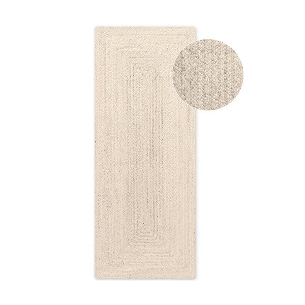 Covor tip traversă crem reversibil/țesut manual din iută 80x200 cm Juno – Hanse Home