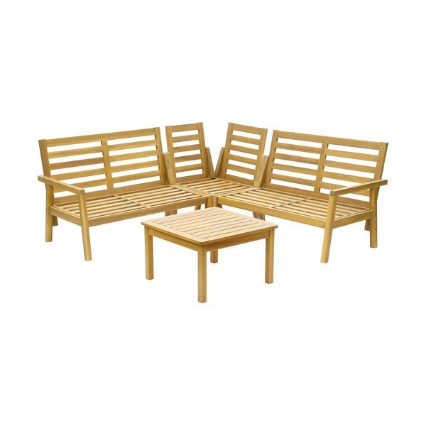 Set mobilier de grădină gri din lemn de acacia pentru 5 persoane Allison - Rojaplast-image-2