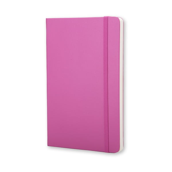 Caiet pentru notițe, roz, Moleskine Hard 13x21 cm, hârtie albă