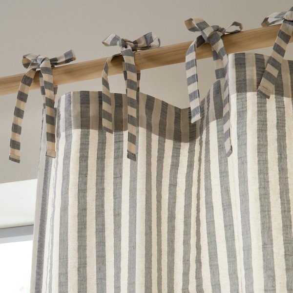 Draperie gri 140x183 cm Zanzibar Woven Stripe – Pineapple Elephant-image-2