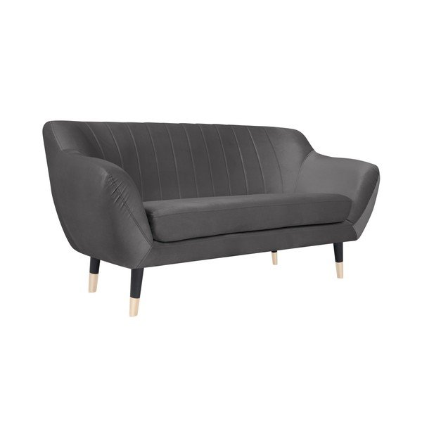 Canapea Mazzini Sofas BENITO cu picioare negre, gri, 158 cm-image-2