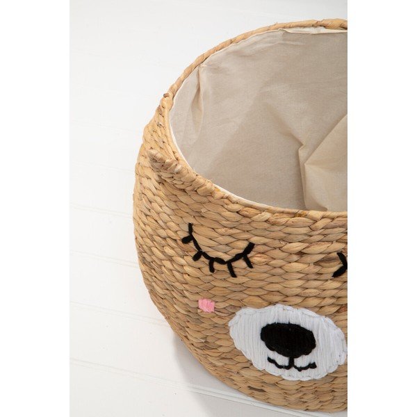 Coș de jucării pentru copii în culoare naturală din zambilă de apă ø 49x40 cm Lidi Cat Face – Premier Housewares-image-3