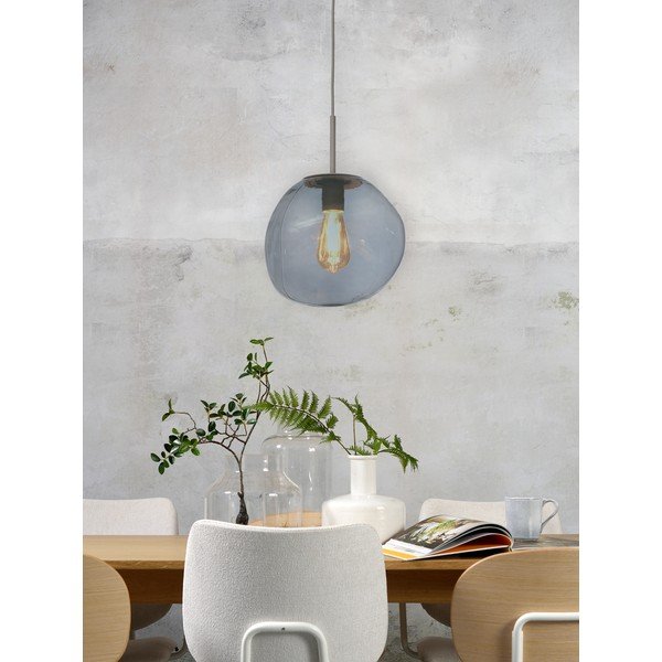 Lustră gri cu abajur din sticlă ø 12 cm Helsinki – it's about RoMi-image-1