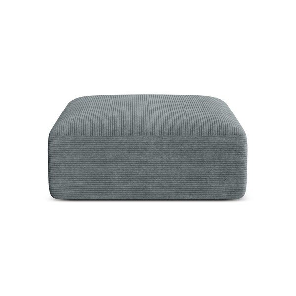 Taburet gri închis cu tapițerie din catifea reiată Campi – Cosmopolitan Design-image-1