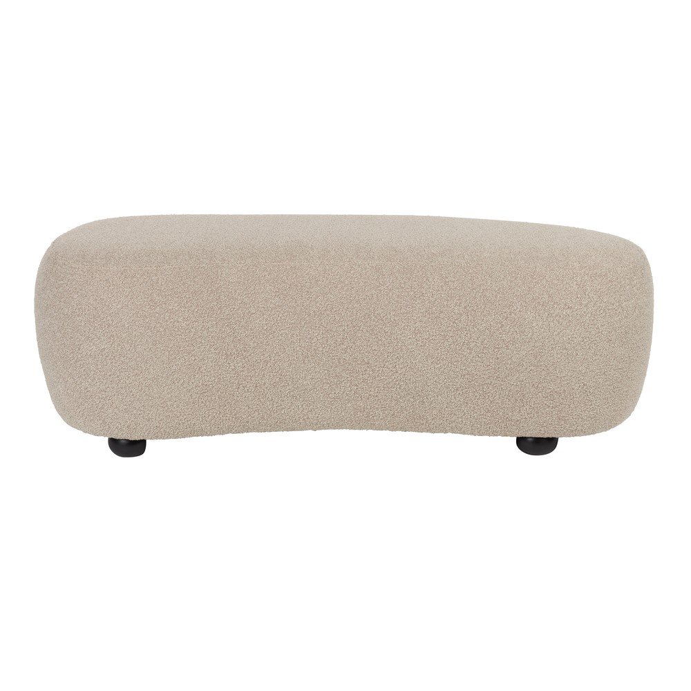 Bancă bej capitonată cu tapițerie din țesătură bouclé Noxx – White Label