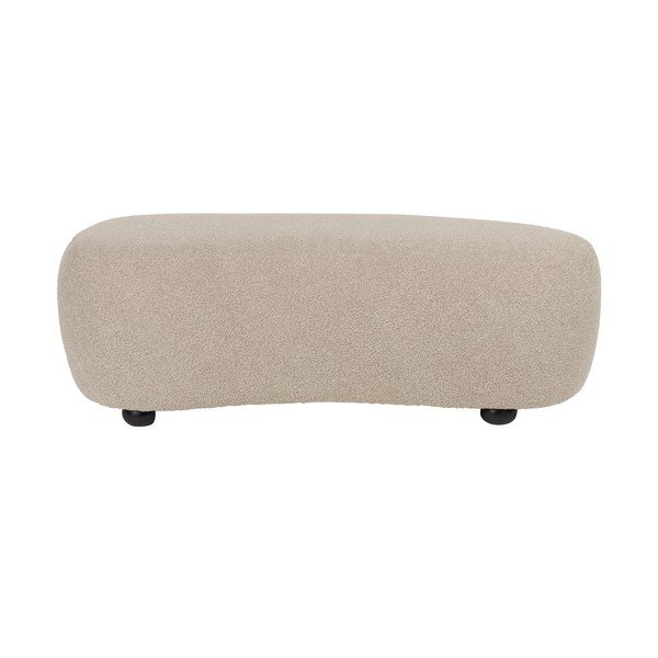 Bancă bej capitonată cu tapițerie din țesătură bouclé Noxx – White Label