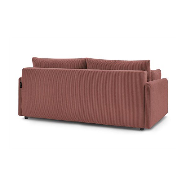 Canapea roz extensibilă cu tapițerie din catifea reiată  211 cm Marcel – Bobochic Paris-image-4