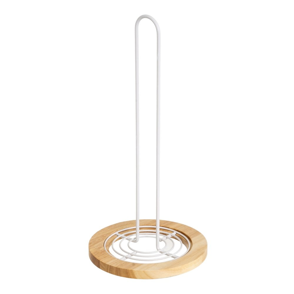 Suport vertical pentru prosoape de bucătărie din hârtie alb-în culoare naturală din metal ø 15 cm – Casa Selección