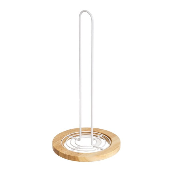 Suport vertical pentru prosoape de bucătărie din hârtie alb-în culoare naturală din metal ø 15 cm – Casa Selección