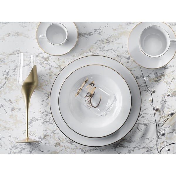 Cești albe 6 buc. din porțelan 100 ml Gold Chic – Villa Altachiara-image-1