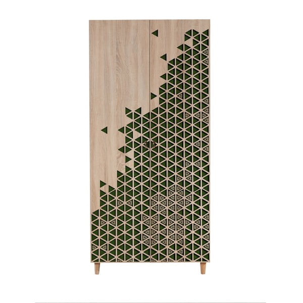 Dulap cu 2 uși Stil Geometry Green, 90 x 192 cm