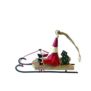Decorațiune de agățat de Crăciun Santa On Sled - G-Bork