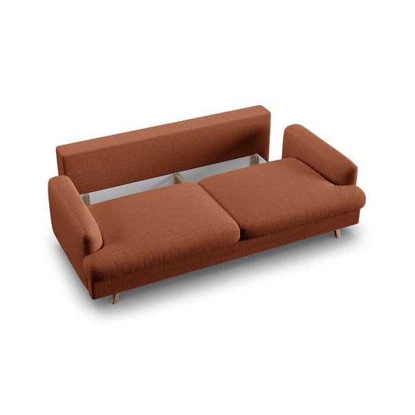 Canapea teracotă extensibilă/cu spațiu de depozitare 233 cm Naomi – Micadoni -image-4