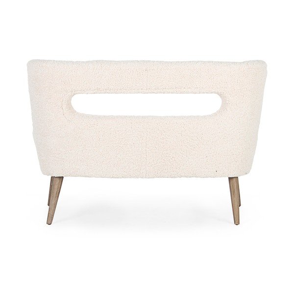 Canapea crem cu tapițerie din blană artificială 115 cm Cortina – Bizzotto-image-4