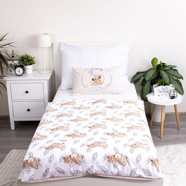 Lenjerie de pat pentru copii galben-deschis din bumbac pentru pătuț 100x135 cm Lion King "Best Friends" – Jerry Fabrics-image-3