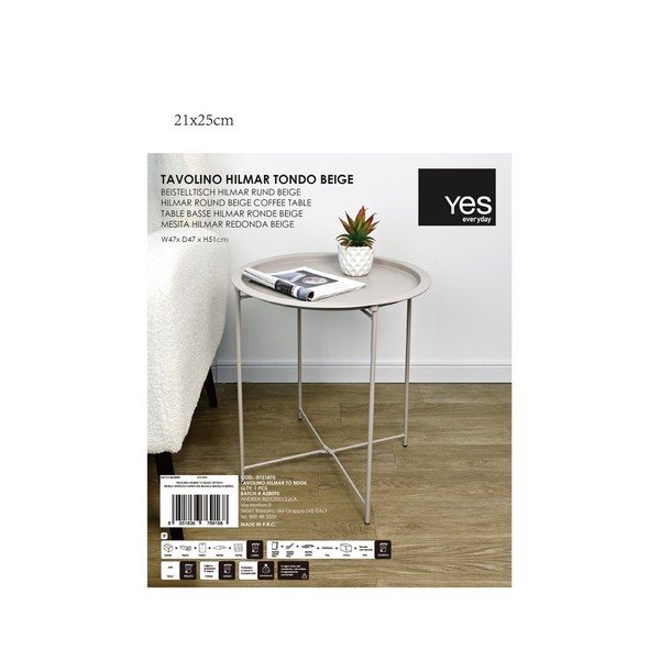 Măsuță auxiliară rotundă din metal ø 47 cm Hilmar – Yes Everyday-image-1