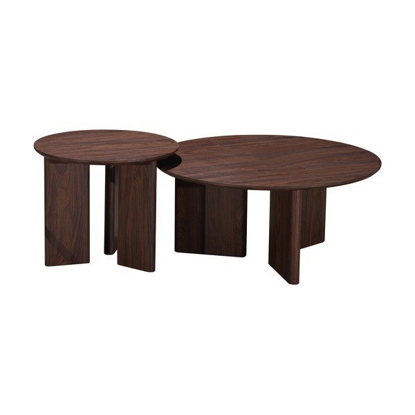 Măsuță de cafea în culoare naturală închisă rotundă cu blat cu aspect de lemn de nuc ø 50 cm Chatham – Støraa-image-4