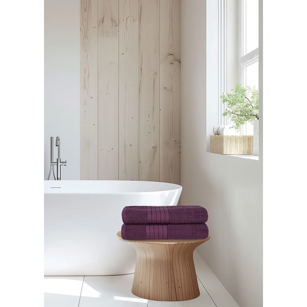 Prosoape burgundy 2 buc. din bumbac din frotir 70x140 cm – Good Morning-image-2