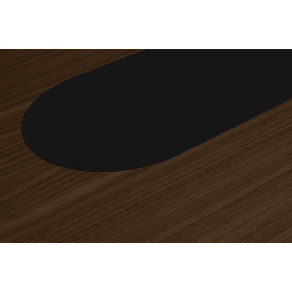 Masă dining cu blat cu aspect de lemn de nuc și detalii din marmură 180x100 cm Lago TemaHome-image-1