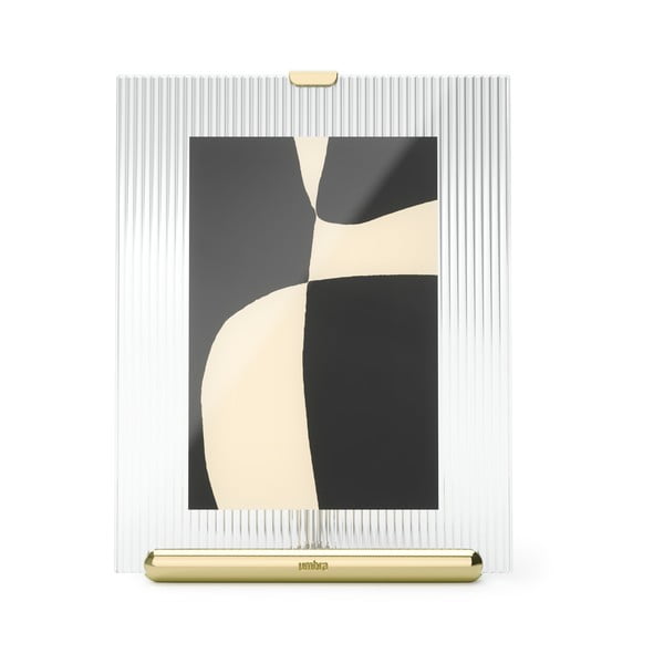 Ramă foto aurie cu picior de susținere din sticlă 16x20 cm Flute – Umbra