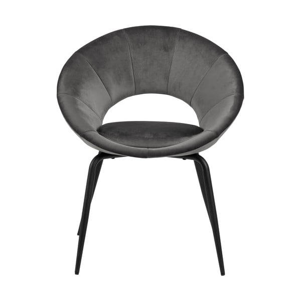 Scaun dining cu tapițerie din catifea Actona Julia, gri închis-image-2