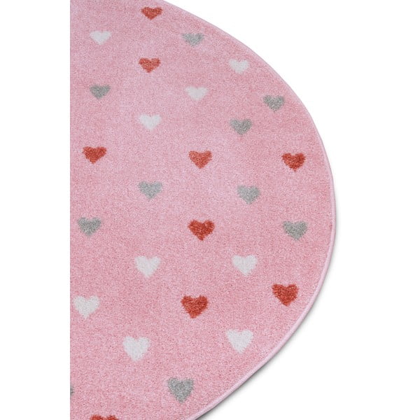 Covor pentru copii roz ø 100 cm Little Hearts – Hanse Home-image-1