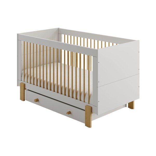 Pătuț 70x140 cm gri deschis Cube - Pinio-image-4