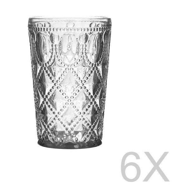 Set 6 pahare transparente din sticlă InArt Glamour Beverage, înălțime 13,5 cm