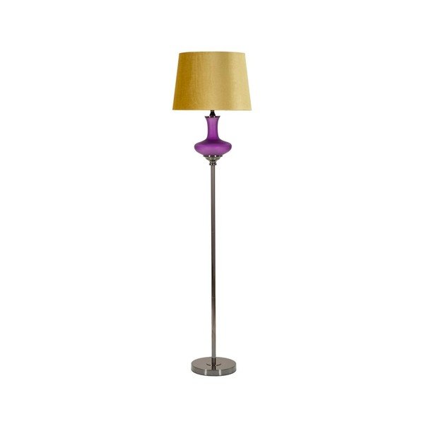 Lampadar galben-mov cu abajur textil (înălțime 167 cm) Milva One – Mauro Ferretti