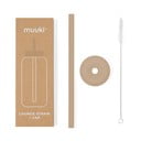Pai de băut cu perie de curățare/cu capac inclus din silicon Milk Coffee – Muuki