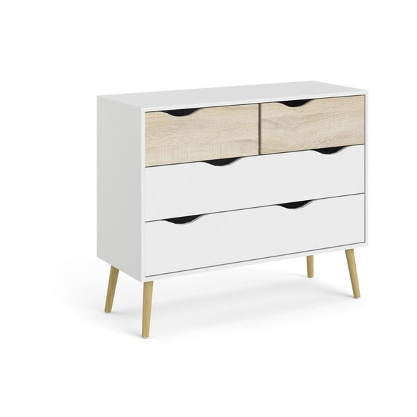 Comodă Tvilum Oslo, 99x82 cm, alb-natural-image-3