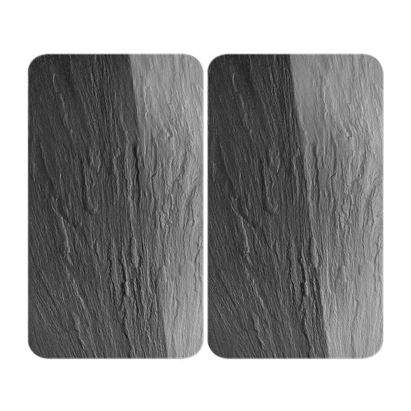 Set 2 protecții din sticlă pentru aragaz Wenko Slates, 52 x 30 cm