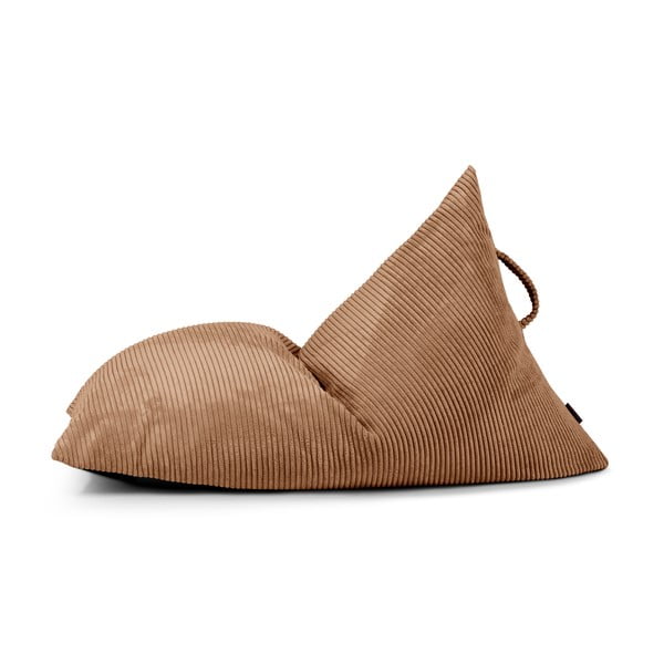 Fotoliu puf pentru copii maro cu tapițerie din catifea reiată Razzy – SLOWDOWN