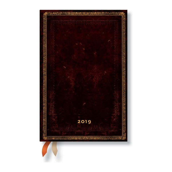 Agendă pentru anul 2019 Paperblanks Black Moroccan Verso, 10 x 14 cm