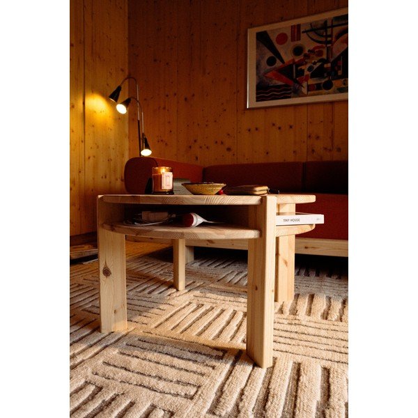 Măsuță de cafea în culoare naturală deschisă rotundă din lemn de pin ø 70 cm Tuck – Karup-image-1