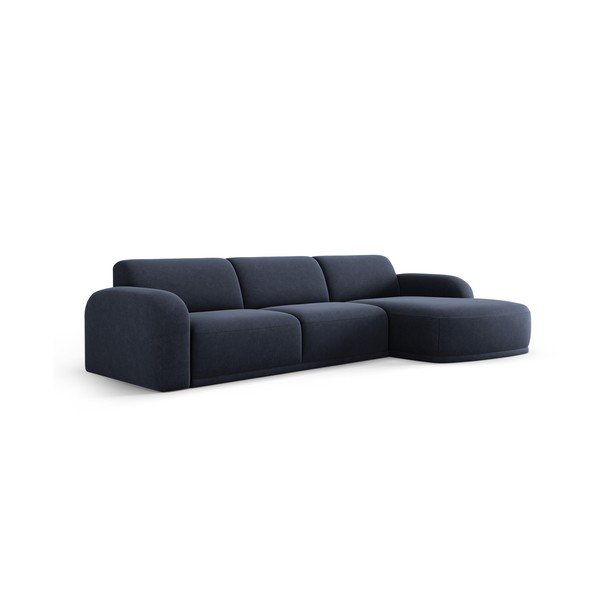 Colțar albastru închis cu tapițerie din catifea Erin – Micadoni Home-image-2